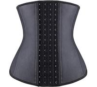 YIANNA Waist Trainer For Weight Loss Women Long Torso Latex Tummy Control Body Shaper Corset Shapewear Cincher Girdle Belt Black 11211 XS