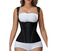 YIANNA Waist Trainer for Women for Tummy Control Sports, Workout Hourglass Vest Waist Cincher with Adjustable Shoulder Strap, Black, 3XL