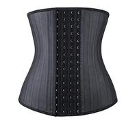 YIANNA Waist Trainer for Women Latex Underbust Waist Corsets Cincher Hourglass Body Shaper 4 Hooks, Black 25 Steed Bones, S