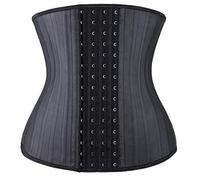 YIANNA Waist Trainer Women 4 Hooks Latex Tummy Control Corset Body Shaper Cincher Shapewear Girdle For Slimming Sport Black 11787 2XL