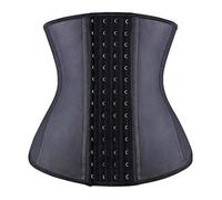 YIANNA Waist Trainer Women Body Shaper Tummy Control 4 Hooks Latex Corset Shapewear Cincher Girdle Trimmer Belt for Slimming Training Black 11788 XL