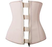 YIANNA Waist Trainer Women Body Shaper Tummy Control Corset Shapewear Latex Underbust for Weight Loss Cincher Zipper Beige 2219 M