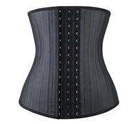 YIANNA Waist Trainer Women Latex 25 Steel Boned Corset Tummy Control Body Shaper Cincher Shapewear For Sport Girdle Black XL 1210