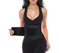 YIANNA Women Waist Trainer Belt - Slimming Sauna Waist Trimmer Belly Band Sweat Sports Girdle Belt Weight loss, YA8002-2-Black-M
