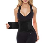 YIANNA Women Waist Trainer for Weight Loss Sport Training Sweat Belt Body Shaper Corset Girdle Black, YA8002 Size S