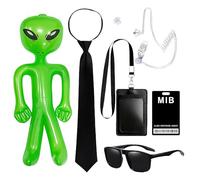 Yi'antai Agent Accessories Costume Accessories, Spy Secret Agent Costume Set, Spy Costume Accessory with Sunglasses, Alien Prop, Secret Service Costume, ID Card, Tie Card Holder