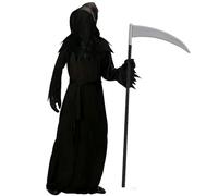 Yi'antai Grim Reaper Costume Kids with Scythe, Kids Reaper Costume, Black Halloween Costume Grim Reaper Cosplay Horror Spectre for Halloween Party Carnival Cosplay (XL: 12-15 Years)