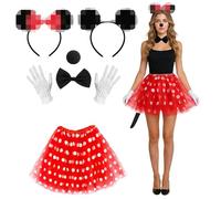 Yi'antai Mouse Costume for Women, Minnie Mouse Costume, Women's Carnival Costume, Maus Mouse Costume, Women's Mouse Costume for Women, Topoo Costumes for Adults, Minnie Mouse Costume Women (B)