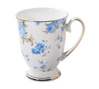 Yianyal Bone China Mugs Floral, 300 Ml Bone Porcelain Classic Breakfast Cup, Euro Style Art Tea Cup Coffee Mug, Flower Cups, Tea Cups, China Porcelain Cup for Tea Coffee Cappuccino