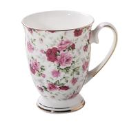 Yianyal Bone China Mugs Floral, 300 Ml Bone Porcelain Classic Breakfast Cup, Euro Style Art Tea Cup Coffee Mug, Flower Cups, Tea Cups, China Porcelain Cup for Tea Coffee Cappuccino