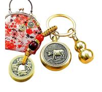 Yianyal Chinese Feng Shui Keychain,Feng Shui Gourd Keychain | Feng Shui Gourd Keychain, Brass Gourd, Lucky Coin, Bring Good Luck and Wealth, Chinese Style Decorative Pendant