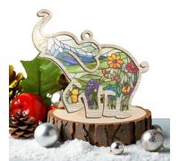 Yianyal Christmas Decorations for Tree,Elephant Sun Catchers with Card - Cute Keepsake, Friendship Ornament for Women Holiday Party Home Window Tree