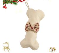 Yianyal Dog Christmas Stocking | Bow Tie Christmas Stockings Bulk Dog Bone Stockings | Vintage Christmas Stockings for Pet Toys, Snacks, Dog Cat Pets