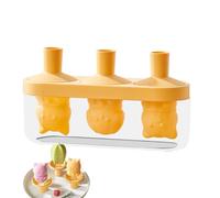 Yianyal Ice Cream Molds Silicone | 3-Cavity Silicone Leak-Proof Cat Shape Ice Mold | Reusable Kitchen Accessories for Toddler Kids Yogurt Desserts Cake Fruit