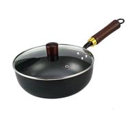 Yianyal Iron Wok Pan - Japanese Iron Pan,Uncoated Thick Pot Hand-Forged Non-Stick for Natural Cooking Stove Induction Hob Home Kitchen Camping Restaurants