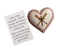 Yianyal Little Pocket Baseball, 3D Heart Shape Inspirational Keepsake, Ball Sports Motivational Cards, for Players Athletes Team Managers Fans Collectors Practice Game Days Training Camps Tournaments