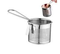 Yianyal Noodle Strainer with Handle,Stainless Steel Hot Pot Strainer | Kitchen Pasta Skimmer, Multipurpose Blanching Basket with Handle for Boiling Food Spaghetti Dumpling