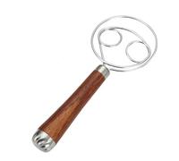 Yianyal Wooden Dough Whisk,Sourdough Mixer Kneading Dough Whisk | Stainless Steel Bread Whisking Tool for Sourdough, Pizza, Pastry, Cake Batter, Baking Tools