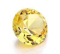 Yiasangly 60mm Crystal Glass Diamond Shaped Decoration, Crystal Diamond Paperweight Jewelry for Home Office Decor, Wedding Centerpieces Decoration, Valentine's Day Gift - Gold
