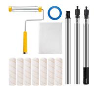YiBaiBrush Paint Roller Kit, 11 Pack, 9 Inch Paint Roller Frame with Microfiber Roller Covers, Stainless Steel Extension Pole 3 Segments Total 3 Ft, Paint Supplies for Walls and Ceilings