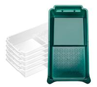 YiBaiBrush Paint Tray Liner, 6 Pack, 4 Inch Paint Roller Tray, Disposable Tray Liners 5pcs, Plastic Paint Tray with Roller Frame, for Home Decor, Walls and Furniture Painting