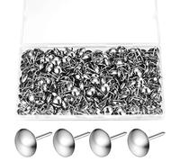 Yibaijia 320 Pcs Upholstery Tacks,Furniture Decorative Thumbtacks | Antique Push Studs Pins, Drawing Picture Chairs Carpet Nails Studs Tacks - 11X17 mm/0.43 X 0.67 Ich (Silver)