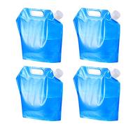 Yibaijia 4 Pack Water Container, 5L Collapsible Drinking Car Water Carrier Container, Outdoor Folding Water Bag for Sport, Hiking, Camping, BBQ, Picnic(Blue)