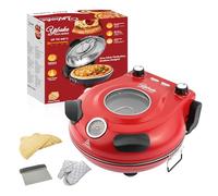 YIBAKE Electric-Pizza-Oven-Indoor, 1200W 31CM Pizza Maker, Red
