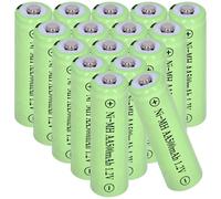 Yibatopow 16 Packs Solar Lights Batteries AA 500mah 1.2V Ni-MH Rechargeable Double A Battery for Outdoor Solar Lights, String Lights, Pathway Lights