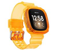 Yibcaiic Band Compatible with Fitbit Versa 4,Versa 3,Sense for Women Men, Clear Bumper Protective Case Replacement Wristbands Band Accessories Straps for Fitbit Sense & Versa 3 & Versa 4 & Sense 2