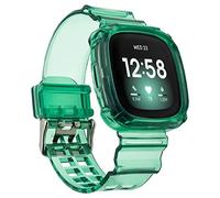 Yibcaiic Band Compatible with Fitbit Versa 4,Versa 3,Sense for Women Men, Clear Bumper Protective Case Replacement Wristbands Band Accessories Straps for Fitbit Sense & Versa 3 & Versa 4 & Sense 2