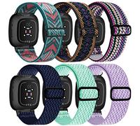 Yibcaiic Elastic Bands Compatible with Fitbit Versa 4 Bands Women - Sense 2 Band Men - Versa 3 Bands Women - Sense Band Men, Adjustable Stretchy Bands Replacement for Fitbit Sense & Fitbit, Arrow