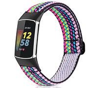 Yibcaiic Stretchy Bands Compatible with Fitbit Charge 5 Bands Women Men Adjustable Elastic Bands Wristbands Accessories Replacement for Fitbit Charge 5, Colourful, Modern