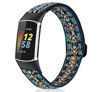 Yibcaiic Stretchy Bands Compatible with Fitbit Charge 5 Bands Women Men Adjustable Elastic Bands Wristbands Accessories Replacement for Fitbit Charge 5, Posy Green, Modern