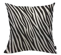 Yibeas Zebra Print Pillow Cover 18x18 inch Abstract Black and White Monochrome Throw Pillow Cover Cotton Linen Cushion Cover for Home Decor