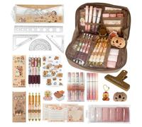 YIBEBE Capybara Stationery Set with Pencil Case: Cute Gift Set for Children and Students - Perfect for Starting School, Also Suitable as a Gift Idea for the Office (Orange)