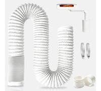 YIBEICO 196.85inch Extension Tube for Glowforge Aura and Glowforge Craft Laser Filter,with 2 Adapter,Extended stretchable design,Longer length allows for flexible placement