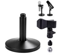 YIBEICO Desktop Microphone Stand for Shure SM58/SM7B/MV7 | for Blue Yeti,Hyper X QuadCast,Premium Detachable Base with Mic Spring Clip for Sound Pickup,Podcast & Recording