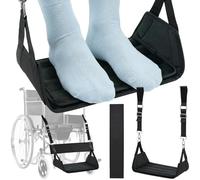 YIBEICO Upgrade Wheelchair Foot Rest Hammock with Calf Strap - Adjustable Height Anti-Slip Anti-Squeeze Leg Support Sling with Rigid Base Seat Belt for Wheelchair, Rollator, Walker Footrest