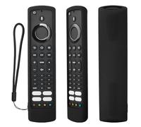 YiBiChin Protective Remote Case for JVC/Bush/Toshiba/Xiaomi Fire TV Voice Remote Control, Silicone Remote Cover Shockproof, Washable, Skin-Friendly, Anti-Lost with Loop (Black)
