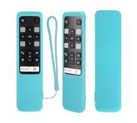 YiBiChin Protective Silicone Remote Case for TCL RC802V FMR1 FNR1 Smart Voice Remote Control, Shockproof, Washable and Skin-Friendly, Anti-Lost Remote Cover with Loop (Glow in Dark Blue)