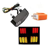 Yibid LED Integrated Tail Light for 2014-2018 Honda Grom MSX 125 Motorcycle, Brake Indicator Sequential Lights for MSX125/SF CBR650F CTX700 CTX700N, with 1pcs LED Orange 2-Pin Turn Flasher Relay