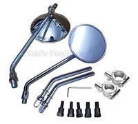 Yibid Universal Chrome 4" Round Motorcycle Rearview Mirrors Classic Retro Side Mirror Multi-fit for Cruiser Chopper Cafe Racer Sportster Bobber Touring Dyna Honda Kawasaki Suzuki Yamaha Ducati