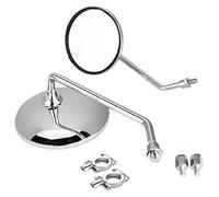 Yibid Universal Chrome 4" Round Motorcycle Rearview Mirrors,with 7/8" Handlebar Mount for Honda Kawasaki Shadow Custom Suzuki Cruiser Hyosung Kymco Victory Vulcan Street Sports Dirt Bike M10
