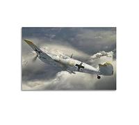 YIBIN Aviation Posters Bf 109 Fighter Poster Decorative Painting Canvas Wall Posters And Art Picture Print Modern Family Bedroom Decor Posters 08x12inch(20x30cm)