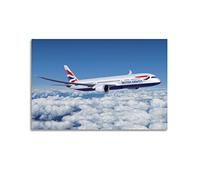 YIBIN Aviation Posters British Airways Plane Long Haul Poster Decorative Painting Canvas Wall Posters And Art Picture Print Modern Family Bedroom Decor Posters 16x24inch(40x60cm)