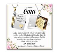 YIBONIKA Gifts for Daughter, Mum, Grandma, Sweetheart, 6 Pages Hinged Mini Book Pendant for Opening, Chain with Engraving for Her, Gifts for Christmas, Valentine's Day, Birthday, Mother's Day, regular