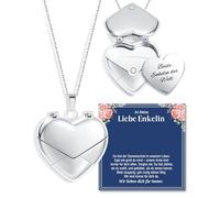 YIBONIKA Heart Pendant Necklace with Secret Compartment for Women, Jewellery with Engraving as a Gift for Mum, Grandma, Aunt, Granddaughter, Daughter, Sister, Stainless Steel