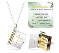 YIBONIKA Loving Cross Book Chain for Girls for Communion Confirmation Christening Confirmation Birthday First Communion Christian Gift for Daughter Goddaughter Sister Granddaughter Niece, regulär