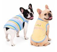 YibooAura 2PK Dog Cooling Shirts, Yellow+Blue Stripe, M
